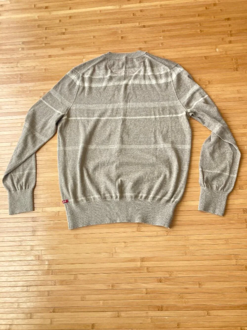 NWT Banana Republic Heritage Mens Sweater Striped V-Neck Large L Brown Cotton